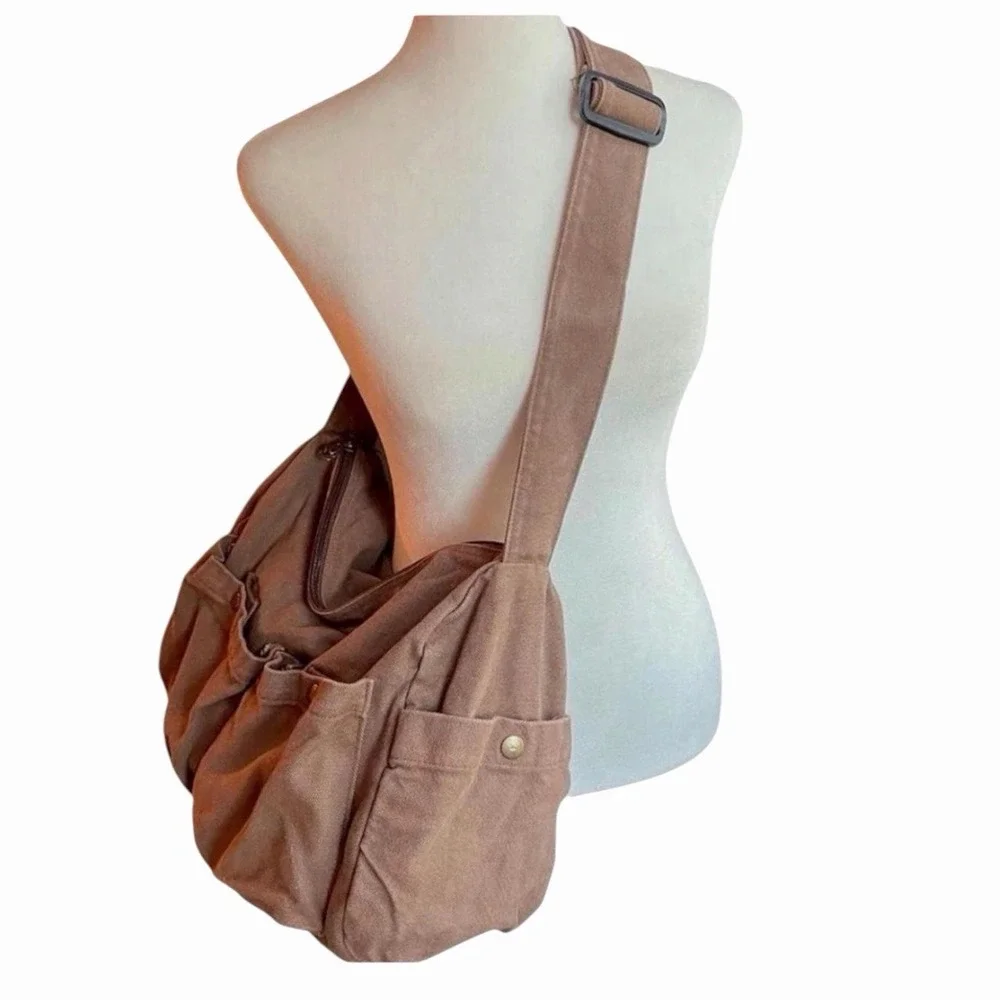 Unisex Canvas Crossbody Bag / Messenger Bag - Large Capacity - New